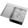 Mexen Exar Wodenspeicher aus Edelstahl 1-Kammer mit Abtropffläche rechts 620 x 480 mm, Inox - 6432621005P-01