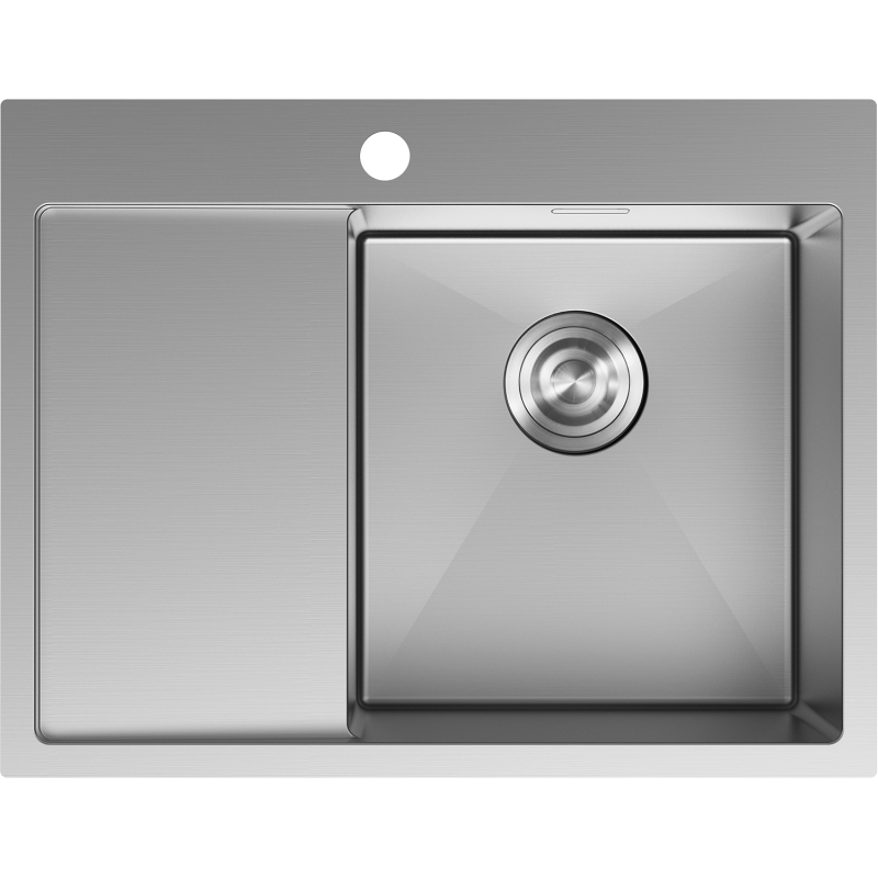 Mexen Exar évier en acier inoxydable 1 bac avec égouttoir, droit 620 x 480 mm, inox - 6432621005P-01