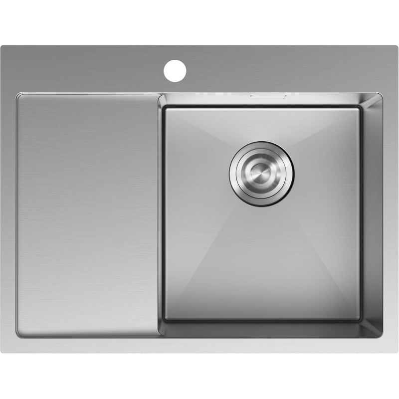 Mexen Exar ühekambriline terasest valamu äravoolualusega, parempoolne 620 x 480 mm, inox - 6432621005P-01