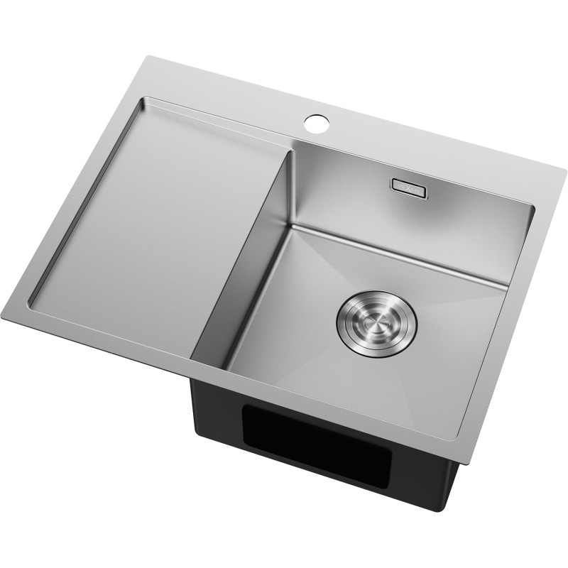 Mexen Exar čelična sudoper 1-komorni s ocjeđivačem, desni 620 x 480 mm, inox - 6432621005P-01