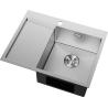 Mexen Exar roestvrijstalen spoelbak 1-komors met rechter afdruipplaat 620 x 480 mm, inox - 6432621005P-01