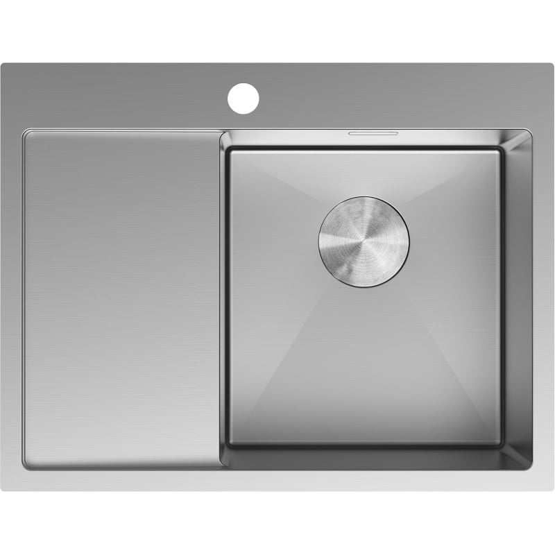 Mexen Exar ühekambriline terasest valamu äravoolualusega, parempoolne 620 x 480 mm, inox - 6432621005P-01
