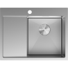 Mexen Exar roestvrijstalen spoelbak 1-komors met rechter afdruipplaat 620 x 480 mm, inox - 6432621005P-01