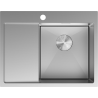 Mexen Exar Wodenspeicher aus Edelstahl 1-Kammer mit Abtropffläche rechts 620 x 480 mm, Inox - 6432621005P-01