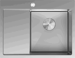 Mexen Exar évier en acier inoxydable 1 bac avec égouttoir droit 620 x 480 mm, inox - 6432621005P-01