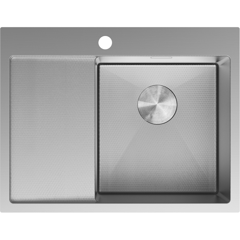 Mexen Exar zlewozmywak stalowy 1-komorowy z ociekaczem, prawy 620 x 480 mm, inox HC - 6432621005P-01HC