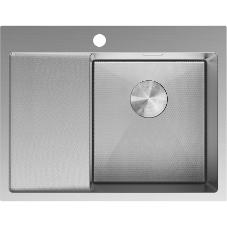 Mexen Exar Edelstahlspüle 1-becken mit Abtropffläche rechts 620 x 480 mm, Inox HC - 6432621005P-01HC