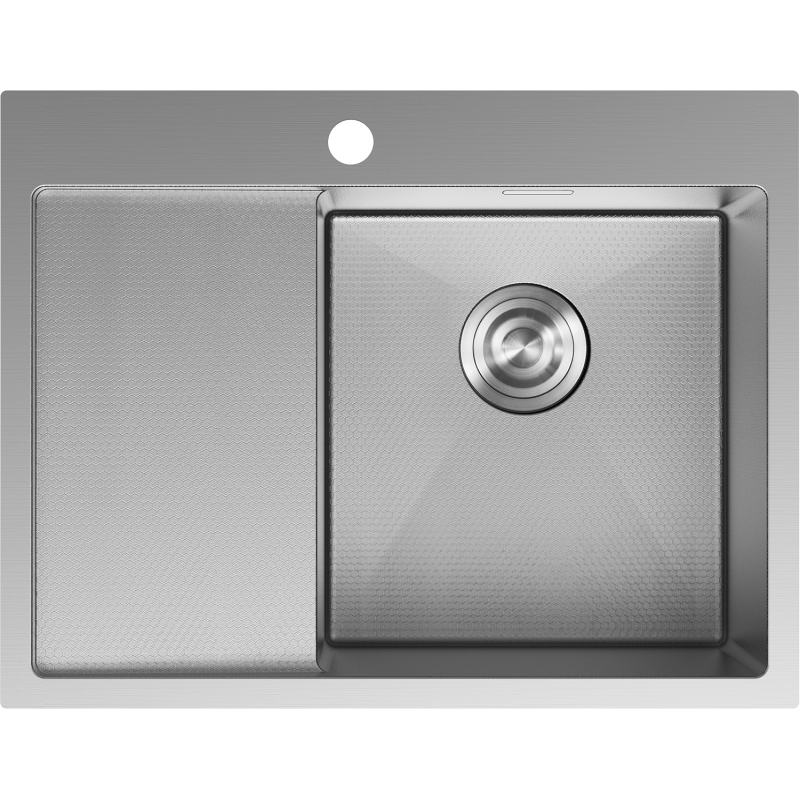 Mexen Exar évier en acier inoxydable 1 bac avec égouttoir, à droite 620 x 480 mm, inox HC - 6432621005P-01HC