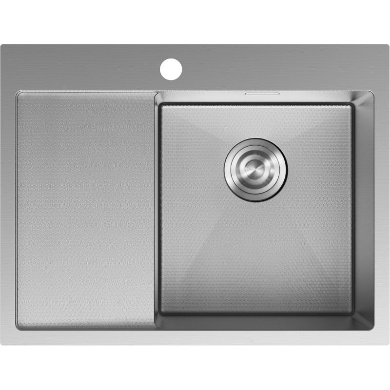 Mexen Exar zlewozmywak stalowy 1-komorowy z ociekaczem, prawy 620 x 480 mm, inox HC - 6432621005P-01HC