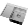Mexen Exar Edelstahlspüle 1-becken mit Abtropffläche rechts 620 x 480 mm, Inox HC - 6432621005P-01HC