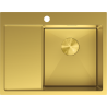 Mexen Exar Edelstahlspüle 1-beckig mit Abtropffläche, rechts 620 x 480 mm, gold - 6432621005P-55