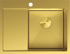 Mexen Exar roestvrijstalen spoelbak 1-kamer met afdruiprek rechts 620 x 480 mm, goud - 6432621005P-55
