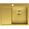 Mexen Exar Edelstahlspüle 1-Becken mit Ablage rechts 620 x 480 mm, gold - 6432621005P-55