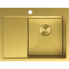 Mexen Exar roestvrijstalen spoelbak 1-kamer met afdruiprek rechts 620 x 480 mm, goud - 6432621005P-55