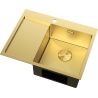Mexen Exar Edelstahlspüle 1-Becken mit Ablage rechts 620 x 480 mm, gold - 6432621005P-55
