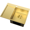 Mexen Exar Edelstahlspüle 1-Becken mit Ablage rechts 620 x 480 mm, gold - 6432621005P-55