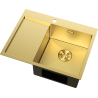 Mexen Exar roestvrijstalen spoelbak 1-kamer met afdruiprek rechts 620 x 480 mm, goud - 6432621005P-55