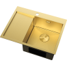 Mexen Exar Edelstahlspüle 1-beckig mit Abtropffläche rechts 620 x 480 mm, gold HC - 6432621005P-55HC