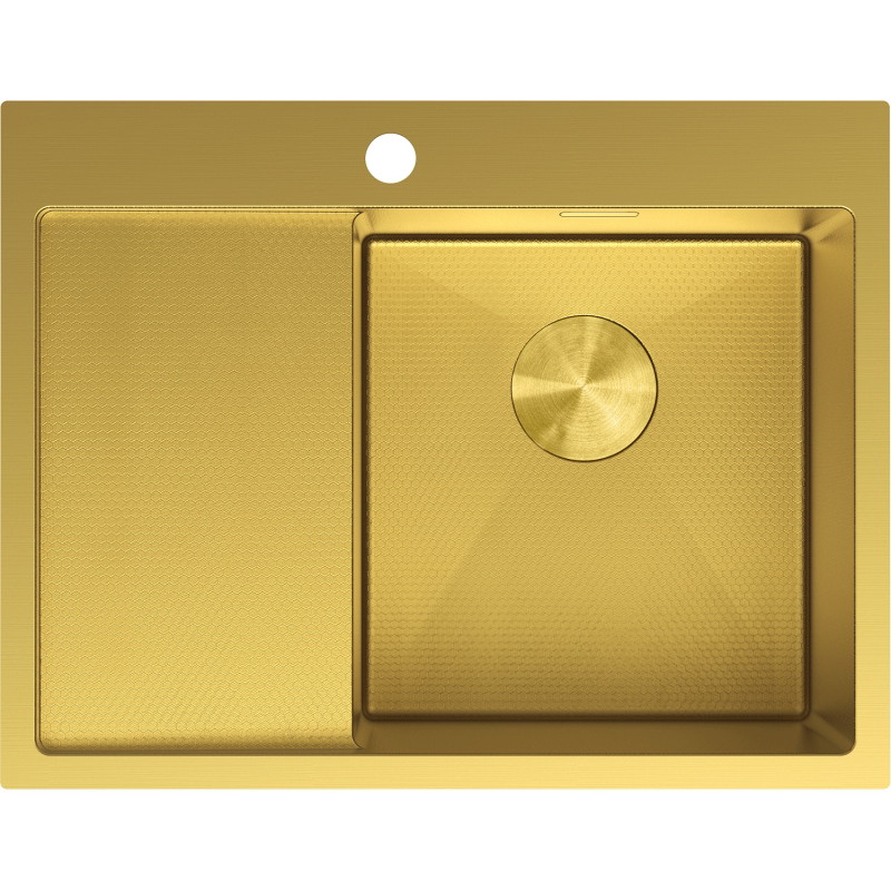 Mexen Exar zlewozmywak stalowy 1-komorowy z ociekaczem, prawy 620 x 480 mm, złoty HC - 6432621005P-55HC