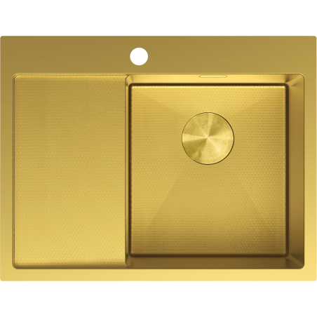 Mexen Exar lavello in acciaio a 1 vasca con sgocciolatoio, destro 620 x 480 mm, dorato HC - 6432621005P-55HC