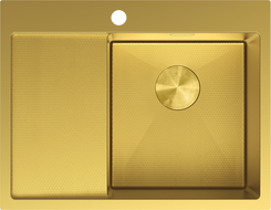 Mexen Exar lavello in acciaio inossidabile a 1 vasca con gocciolatoio destro 620 x 480 mm, oro HC - 6432621005P-55HC