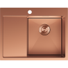 Mexen Exar stainless steel 1-bowl sink with drainer, right 620 x 480 mm, copper - 6432621005P-65