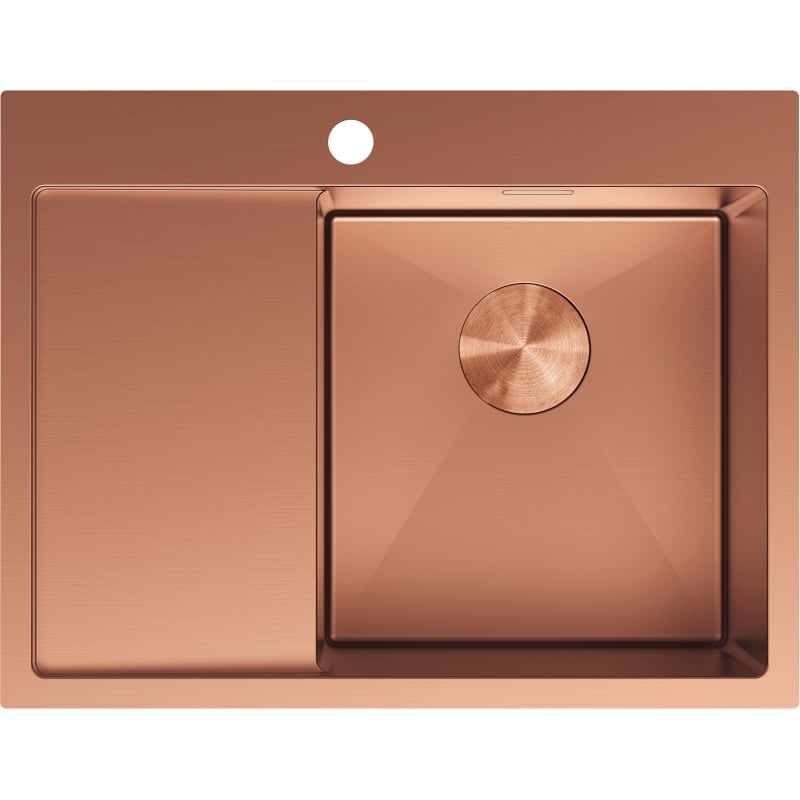 Mexen Exar zlewozmywak stalowy 1-komorowy z ociekaczem, prawy 620 x 480 mm, miedź - 6432621005P-65
