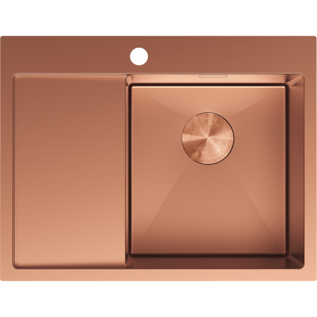 Mexen Exar zlewozmywak stalowy 1-komorowy z ociekaczem, prawy 620 x 480 mm, miedź - 6432621005P-65