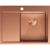 Mexen Exar teräksinen 1-allas pesuallas oikeanpuoleisella valutustasolla 620 x 480 mm, kupari - 6432621005P-65