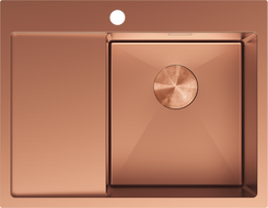 Mexen Exar fregadero de acero de 1 cubeta con escurridor, derecho 620 x 480 mm, cobre - 6432621005P-65