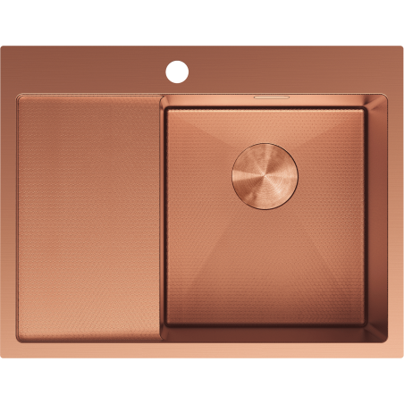 Mexen Exar zlewozmywak stalowy 1-komorowy z ociekaczem, prawy 620 x 480 mm, miedź HC - 6432621005P-65HC