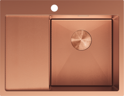 Mexen Exar lavello in acciaio inox a 1 vasca con sgocciolatoio, destro 620 x 480 mm, rame HC - 6432621005P-65HC