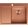 Mexen Exar 1-bowl stainless steel sink with drainer, right 620 x 480 mm, copper HC - 6432621005P-65HC