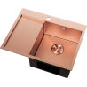 Mexen Exar évier en acier inoxydable à 1 bac avec égouttoir droit 620 x 480 mm, cuivre HC - 6432621005P-65HC