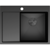Mexen Exar Edelstahlspüle 1-becken mit Abtropffläche rechts 620 x 480 mm, schwarz - 6432621005P-70