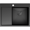 Mexen Exar stalen gootsteen 1-kamerig met afdruipplaat, rechts 620 x 480 mm, zwart - 6432621005P-70