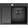 Mexen Exar Edelstahlspüle 1-becken mit Abtropffläche rechts 620 x 480 mm, schwarz - 6432621005P-70
