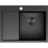 Mexen Exar fregadero de acero inoxidable de 1 compartimento con escurridor, derecho 620 x 480 mm, negro - 6432621005P-70
