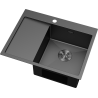 Mexen Exar stainless steel sink 1-bowl with drainer, right 620 x 480 mm, black - 6432621005P-70