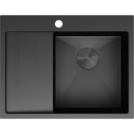 Mexen Exar lavello in acciaio inox 1 vasca con scolapiatti a destra 620 x 480 mm, nero HC -6432621005P-70HC