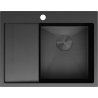 Mexen Exar évier en acier inoxydable à 1 cuve avec égouttoir droit 620 x 480 mm, noir HC -6432621005P-70HC