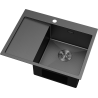 Mexen Exar steel kitchen sink 1-bowl with drainer, right 620 x 480 mm, black HC - 6432621005P-70HC