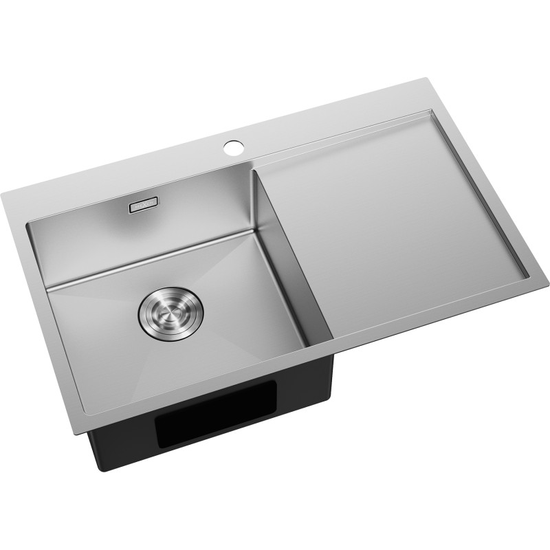 Mexen Exar zlewozmywak stalowy 1-komorowy z ociekaczem, lewy 780 x 480 mm, inox - 6433781010L-01