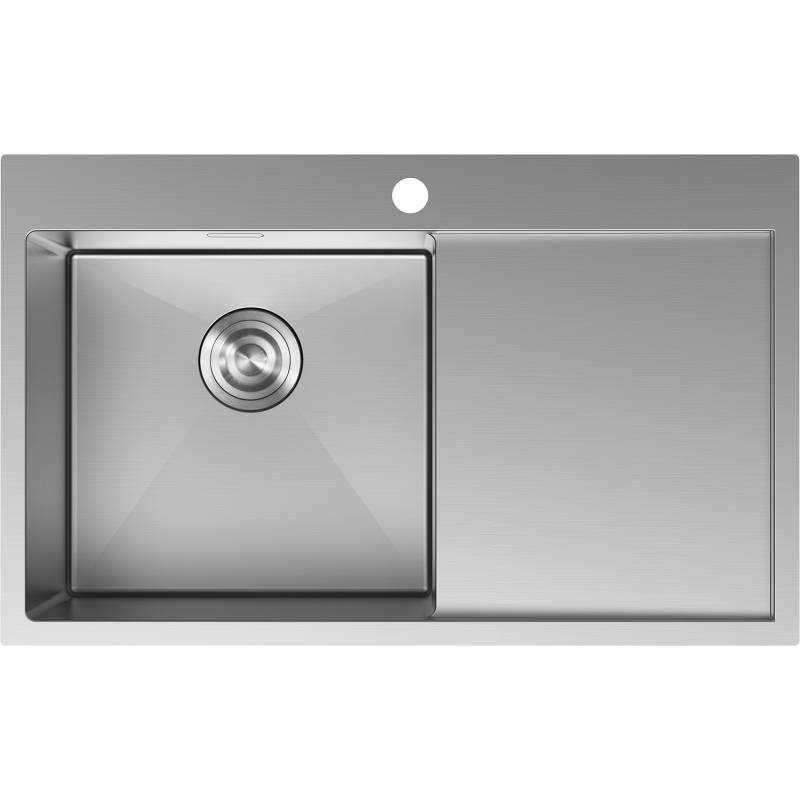 Mexen Exar lavello in acciaio inox a 1 vasca con scolapiatti, sinistro 780 x 480 mm, inox - 6433781010L-01