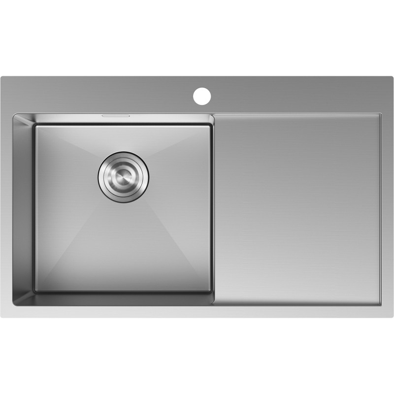 Mexen Exar zlewozmywak stalowy 1-komorowy z ociekaczem, lewy 780 x 480 mm, inox - 6433781010L-01