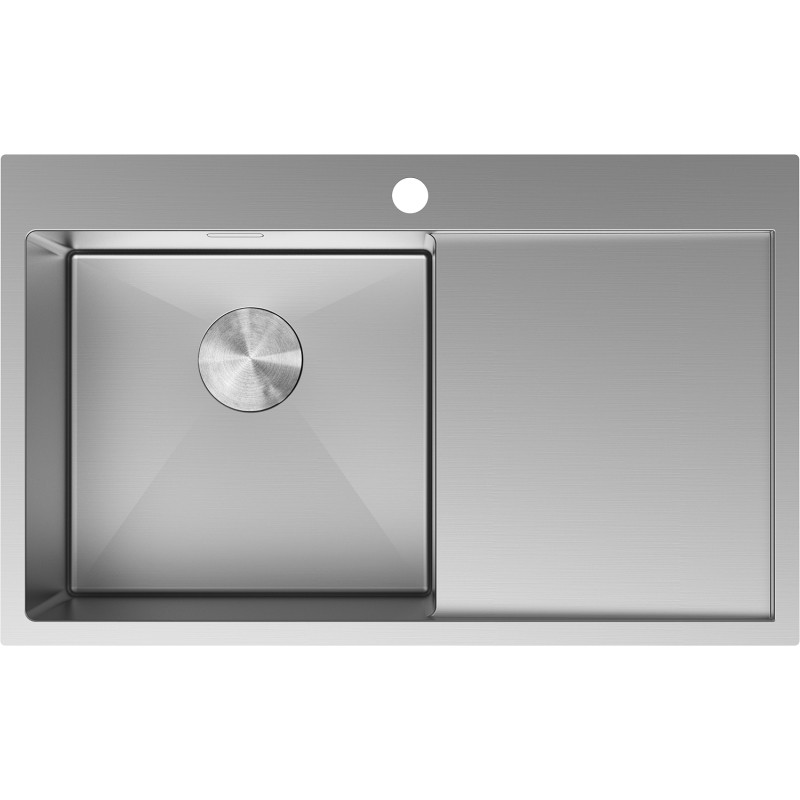 Mexen Exar ühe kambriga roostevabast terasest valamu nõudekuivatusalusega, vasakpoolne 780 x 480 mm, inox - 6433781010L-01