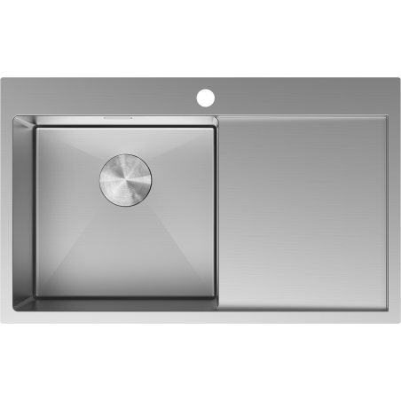 Mexen Exar fregadero de acero 1 cubeta con escurridor, izquierdo 780 x 480 mm, inox - 6433781010L-01