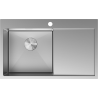 Mexen Exar Edelstahlspüle 1-Becken mit linker Abtropffläche 780 x 480 mm, Inox - 6433781010L-01
