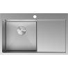 Mexen Exar stalen spoelbak 1-kamerig met linker afdruiprek 780 x 480 mm, inox - 6433781010L-01