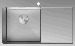 Mexen Exar 1-compartiment roestvrijstalen spoelbak met afdruiprek, links 780 x 480 mm, inox - 6433781010L-01